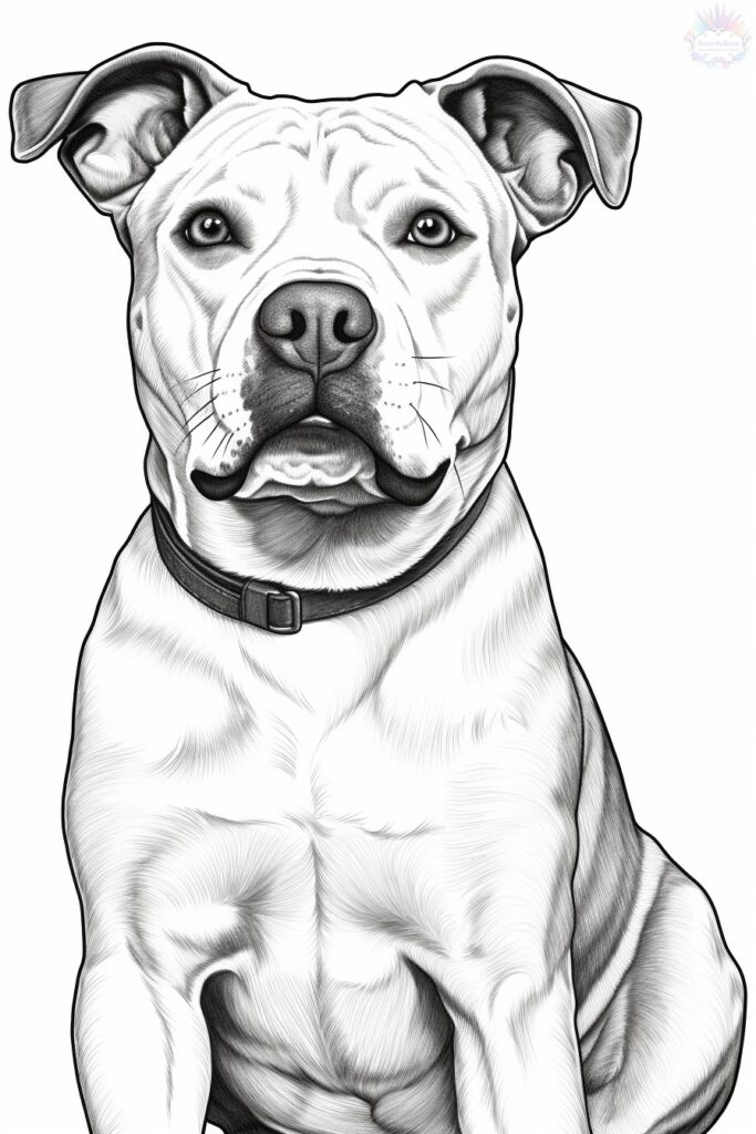 American Staffordshire Terrier Dog Coloring Pages