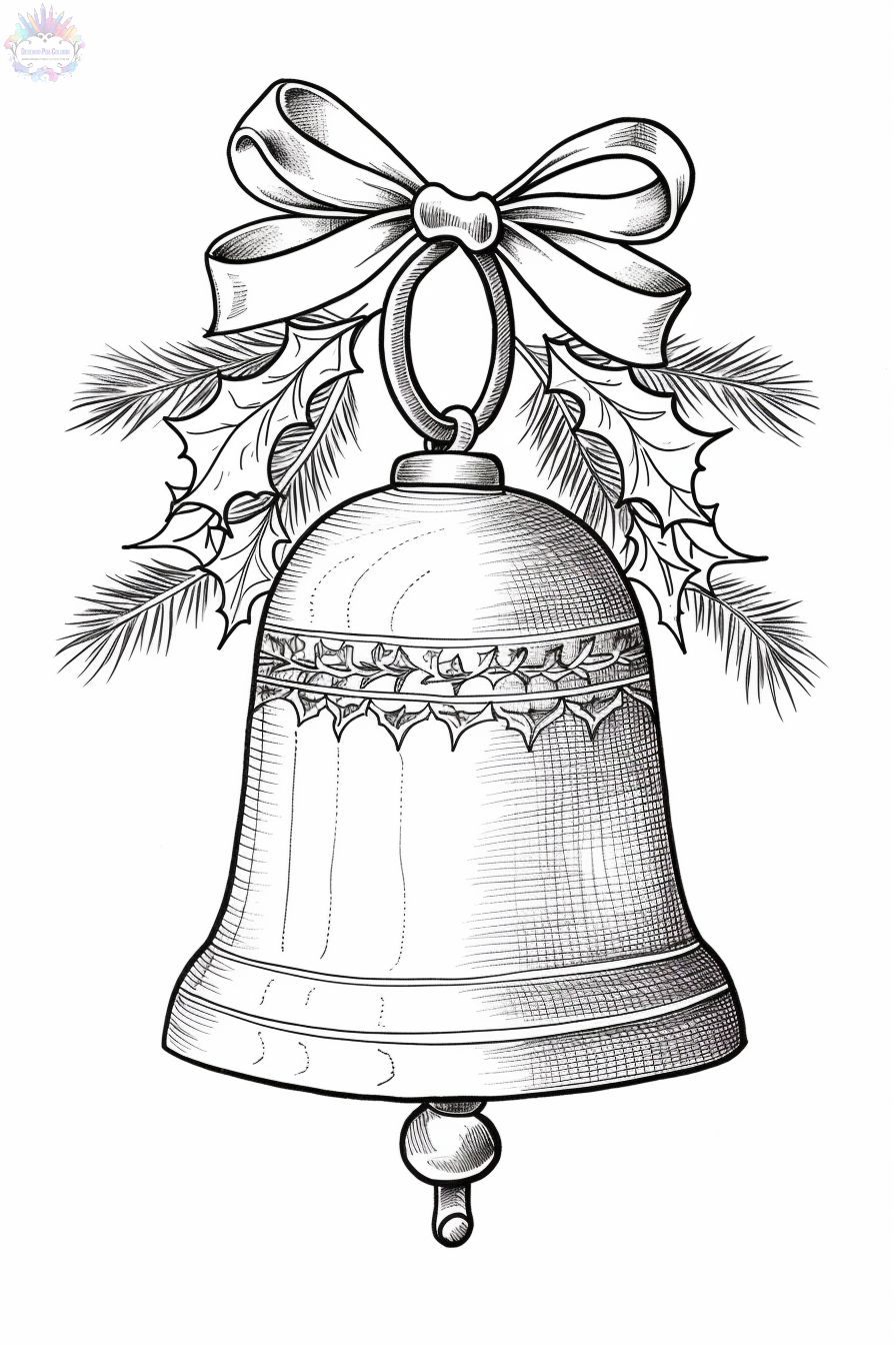 Coloring Page Outline Of Christmas bell. Christmas. New year. Coloring book  for kids Stock Vector | Adobe Stock