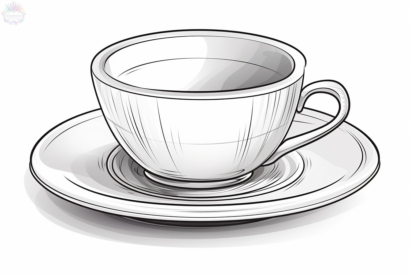 Female Hands Gracefully Hold Cup of Tea or Coffee and Saucer. Sketch,  Linear Drawing. Morning Cup of Coffee Stock Vector - Illustration of line,  coffee: 275964502