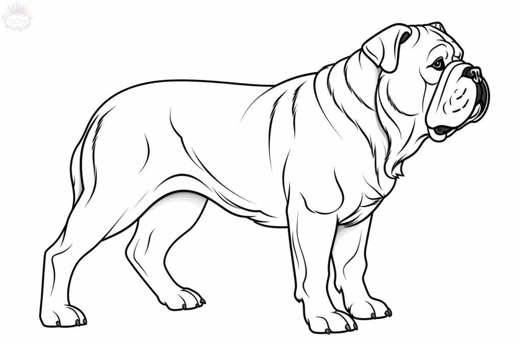 English Bulldog Dog Coloring Pages