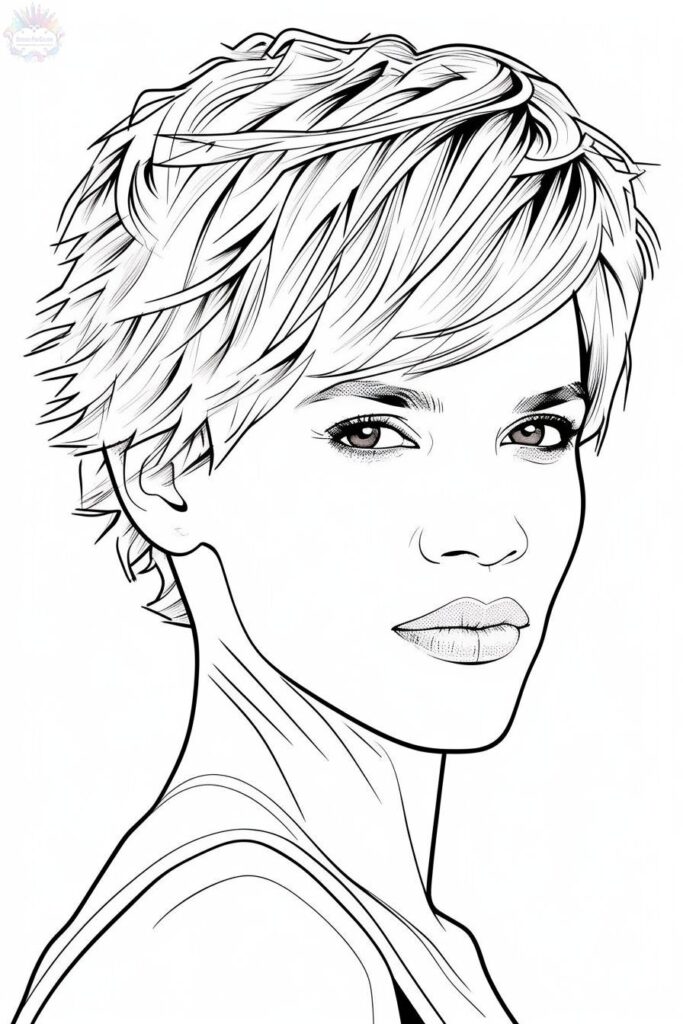 Hilary Swank Faces Coloring Pages