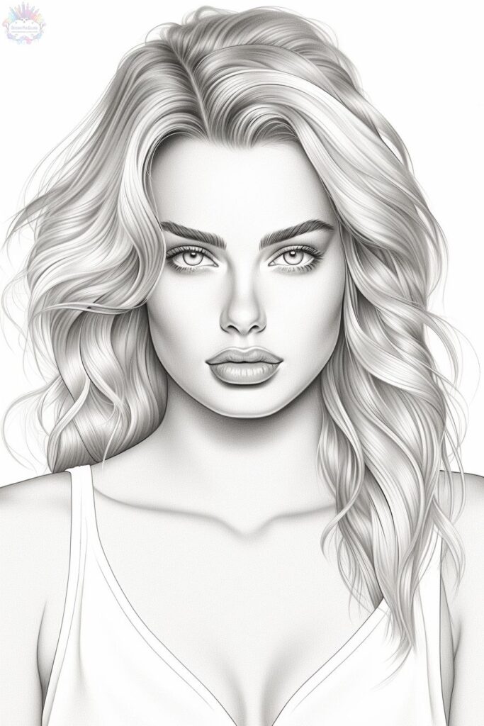 Faces Coloring Pages Margot Robbie