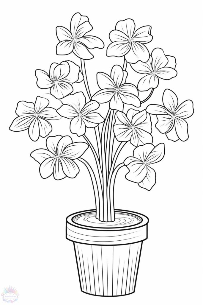 Flower Vase Coloring Pages - Coloring Pages