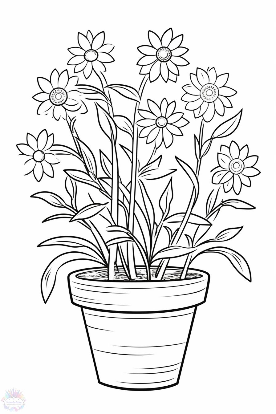 Flower Vase Coloring Pages - Coloring Pages