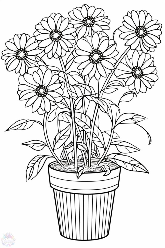 Flower Vase Coloring Pages