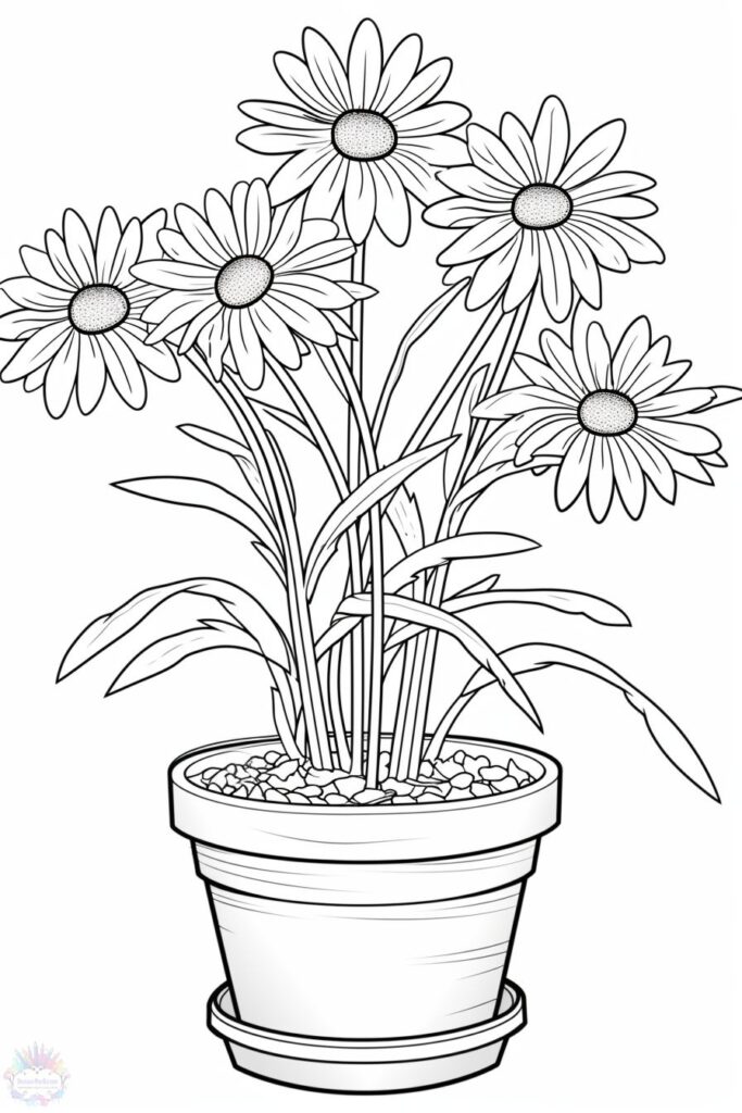 Flower Vase Coloring Pages