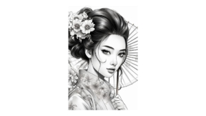 Geisha Coloring Page