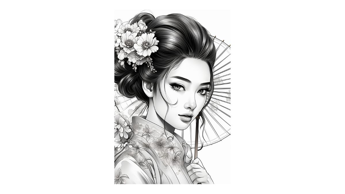 Geisha Coloring Pages - Coloring Pages