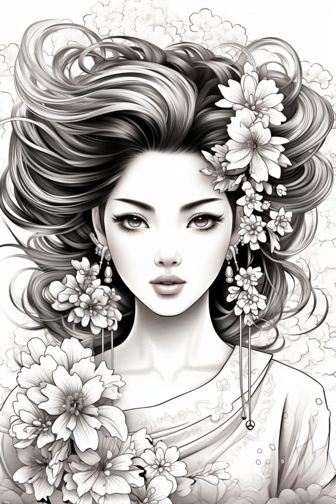 Geisha Coloring Pages - Coloring Pages