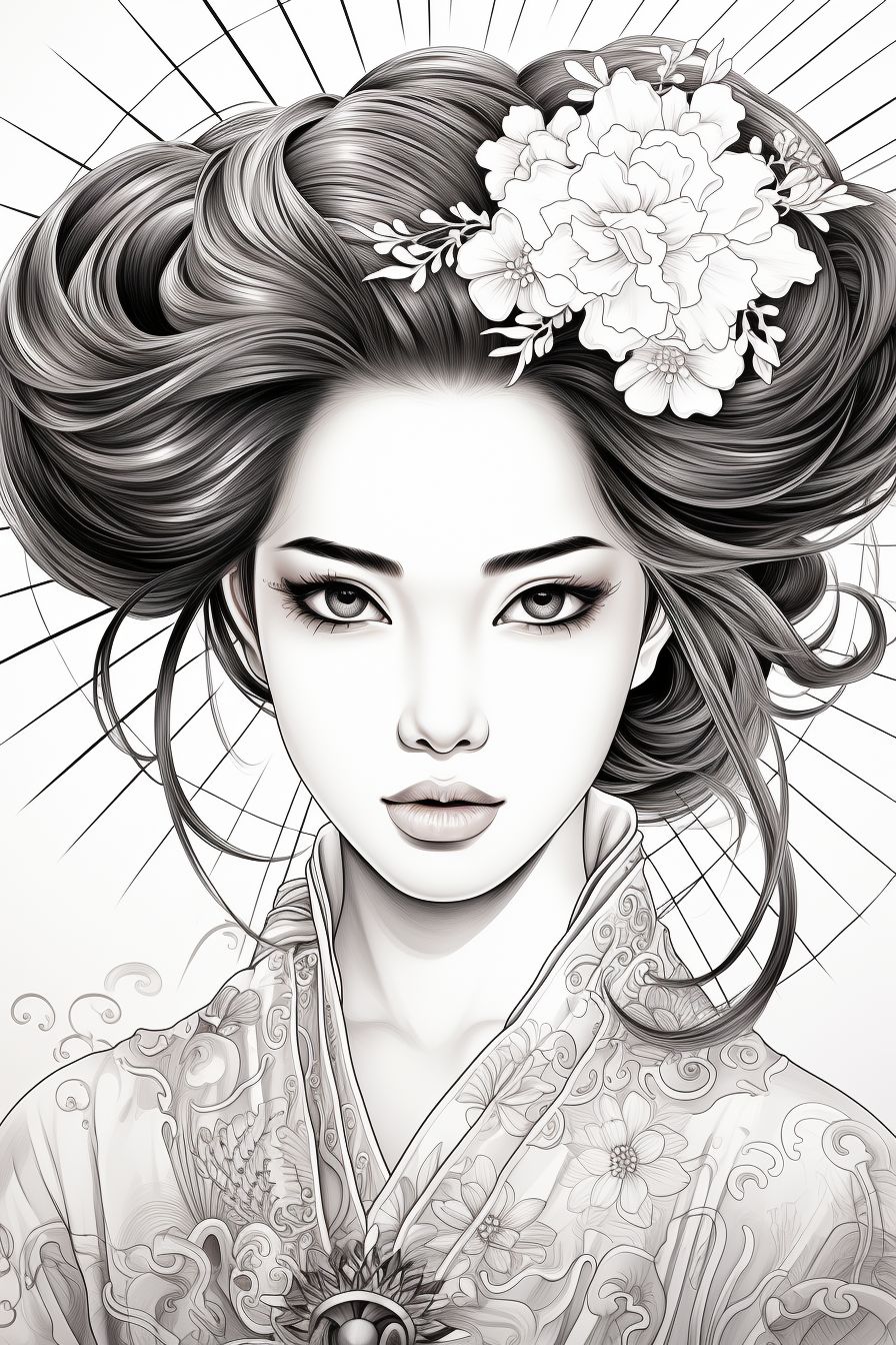 Geisha Coloring Pages - Coloring Pages