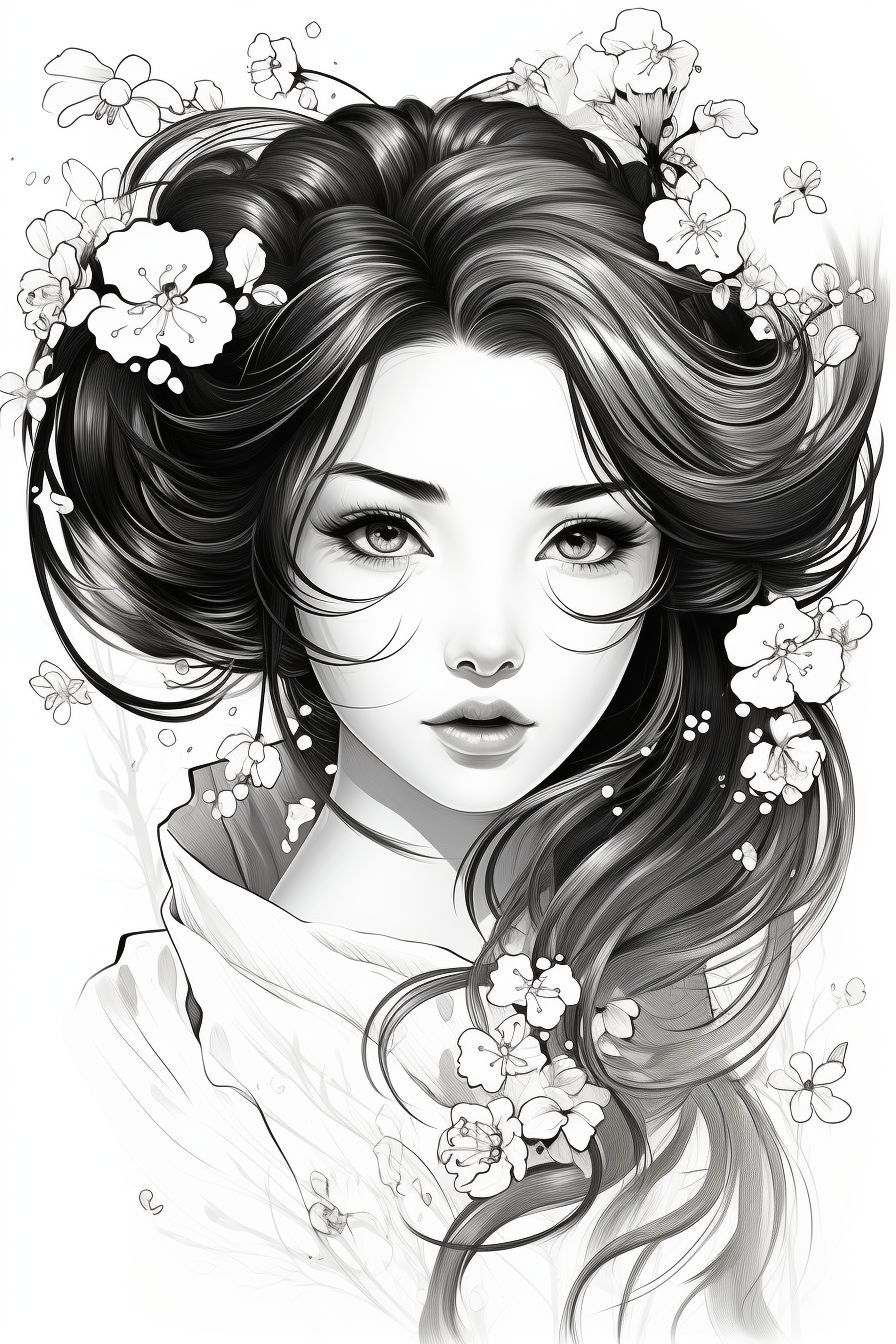 Geisha Coloring Pages - Coloring Pages