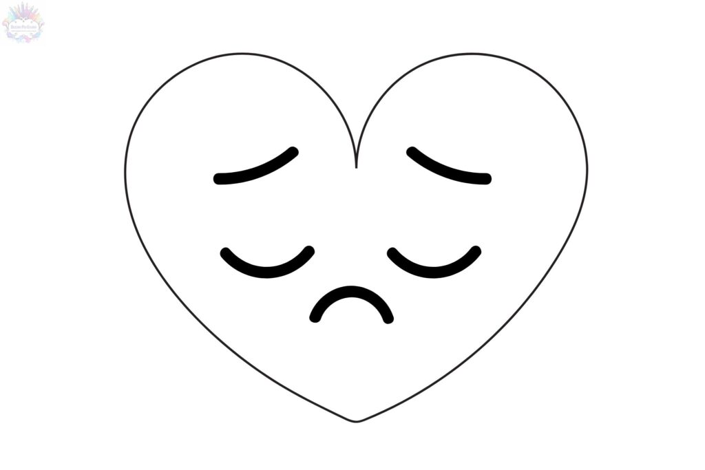 Sad Heart Coloring Pages
