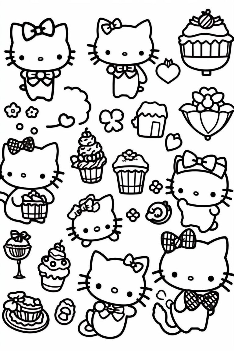 Hello kitty coloring pages 90 free drawings to print and color