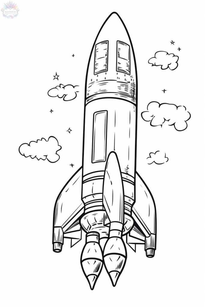 Rocket Ship Entering Space Coloring Page - Download & Print Online Coloring  Pages for Free | Space coloring pages, Dragon coloring page, Moon coloring  pages