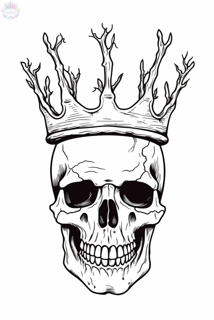 Crown Skull Coloring Pages