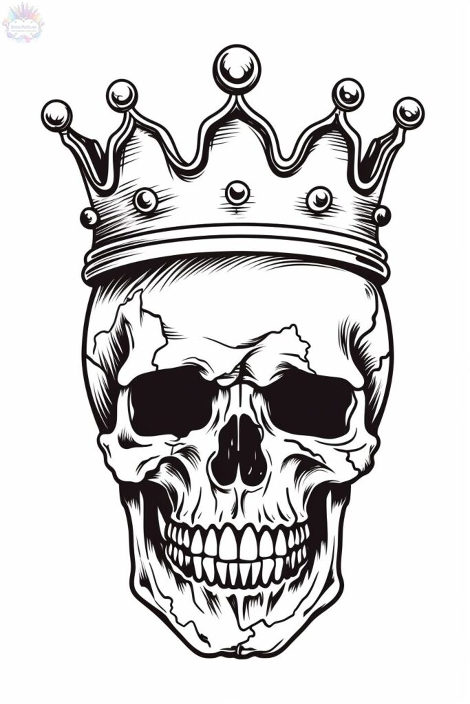 King Skull Coloring Pages