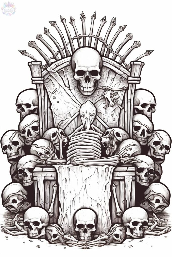 Throne Skull Coloring Pages