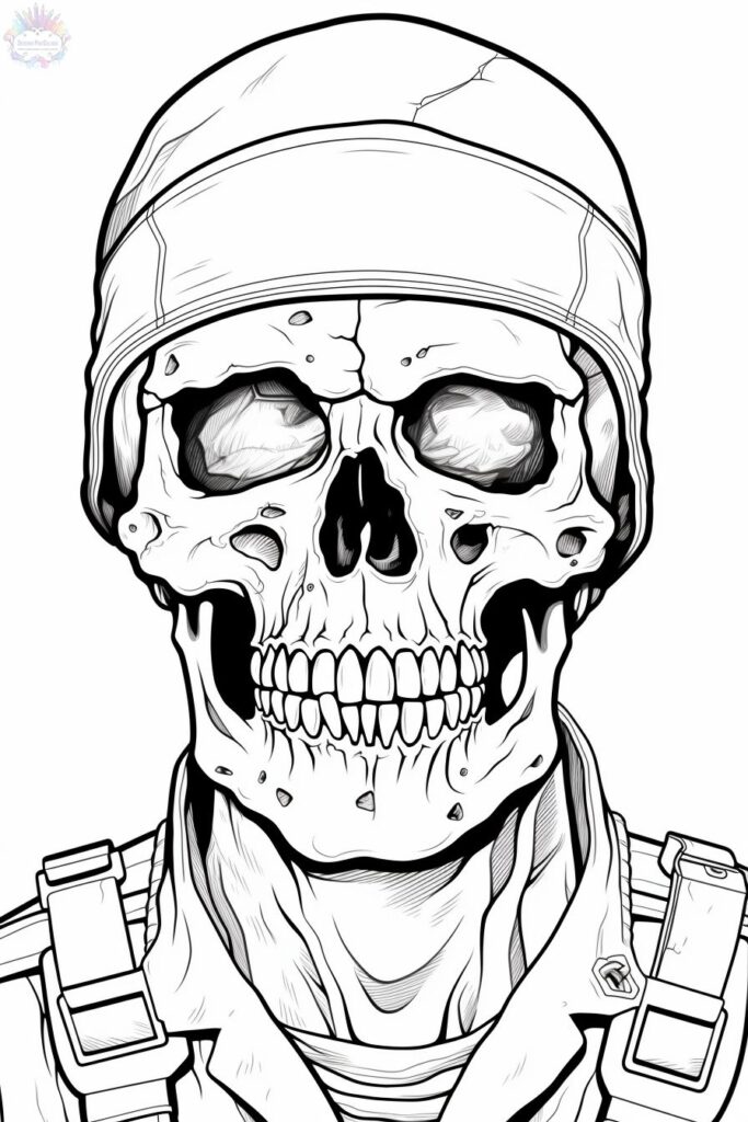Soldier Skull Coloring Pages