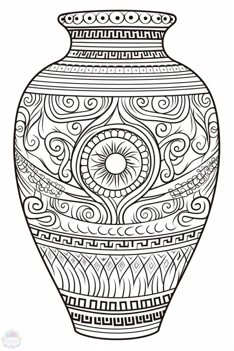 Vase Coloring Pages - Coloring Pages