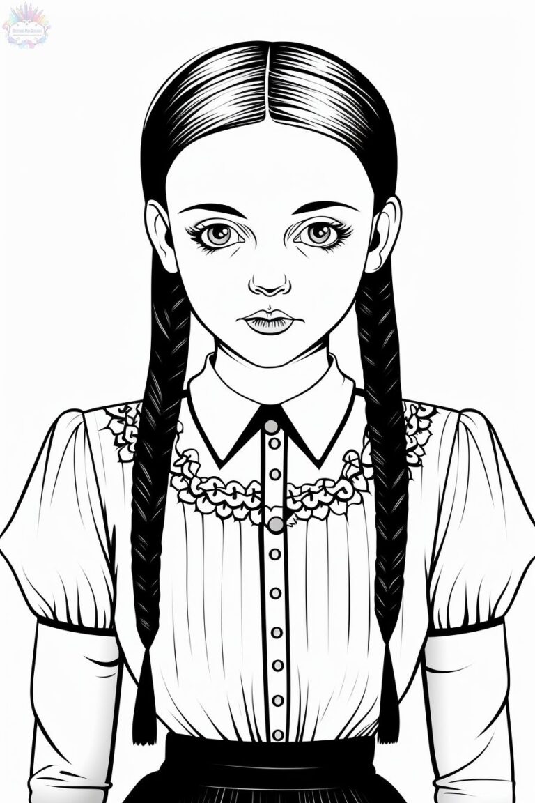 Wednesday Addams Coloring Pages + 60 FREE Drawings To Print