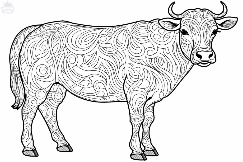 Cow Coloring Pages Mandala Pattern