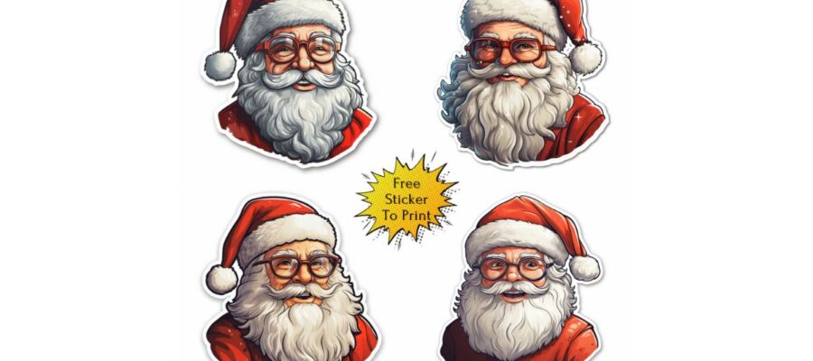 Santa Claus Sticker To Print