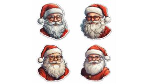 Santa Claus Stickers To Print
