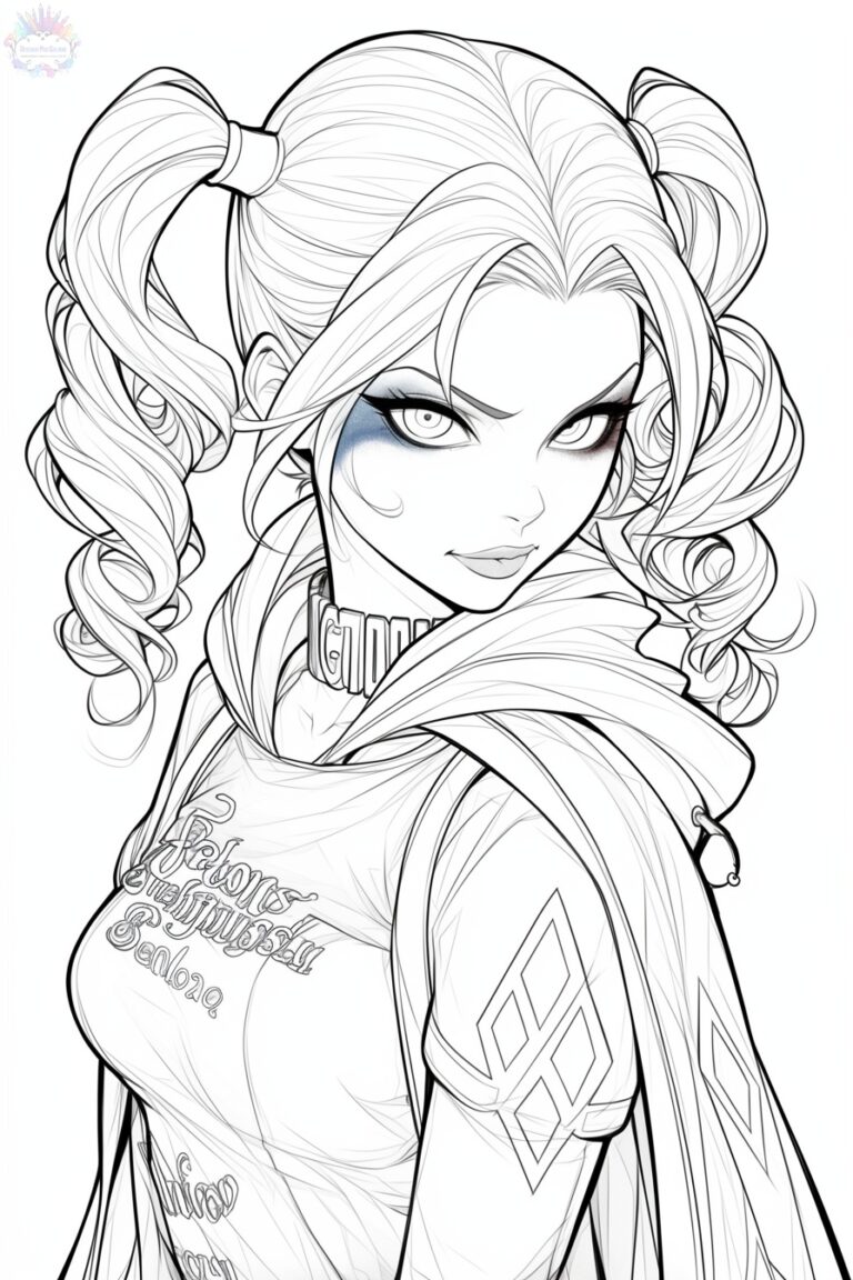 Harley Quinn Coloring Pages 30 - Harley Quinn Coloring Pages 000023 768x1152