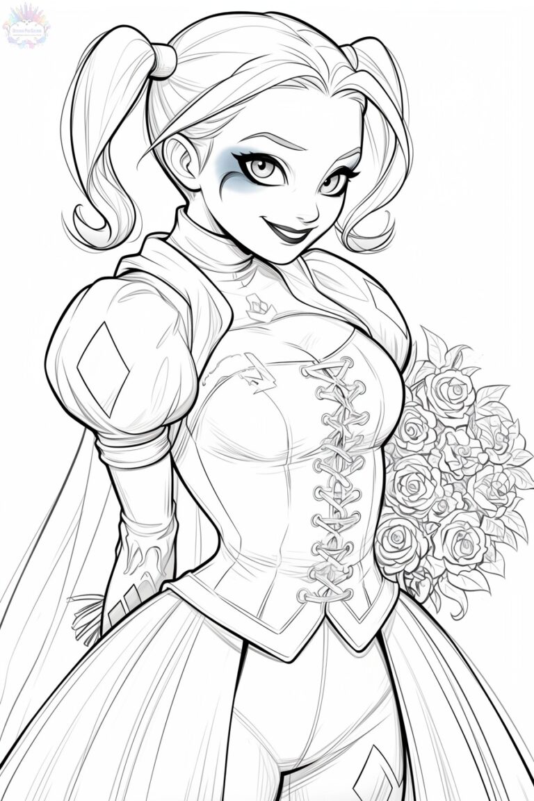 Harley Quinn Coloring Pages + 30 Free Drawings To Print & Color